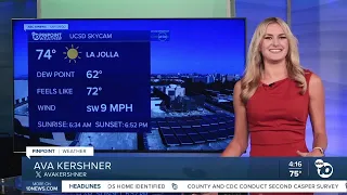 ABC 10News Pinpoint Weather with Ava Kershner: Warmer last weekend of Summer