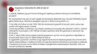 Top News -Veteranët e UÇK-së i përgjigjen Zelenskyt. ‘Deklarata juaj tregon profesionin si komedian’