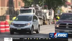 Lane changes happening on Harrison Street