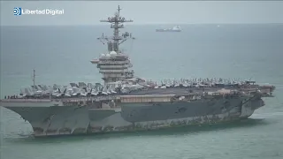 Las imágenes del mega portaaviones Abraham Lincoln llegando a Tailandia