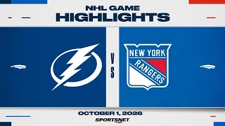 NHL Highlights | Lightning vs. Rangers - October 1, 2026