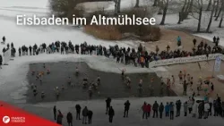 Temperaturen knapp über dem Gefrierpunkt: 230 Menschen gehen Eisbaden im Altmühlsee Temperaturen knapp über dem Gefrierpunkt: 230 Menschen gehen Eisbaden im Altmühlsee