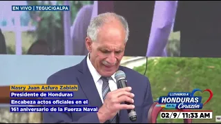 Presidente Asfura encabeza actos por el 161 aniversario de la Fuerza Naval