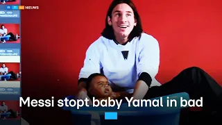 Messi stopt baby Yamal in bad: fotograaf over iconische foto van twee wereldsterren | RTL Nieuws