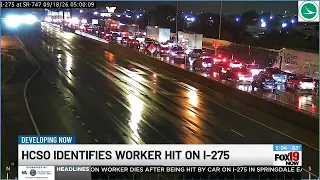 Construction worker dies after being hit on interstate
