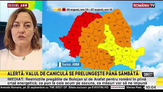 Romania remains under the heatwave. Red and orange code alerts from the ANM