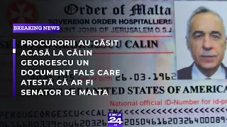 Procurorii au găsit acasă la Călin Georgescu un document fals care atestă că ar fi senator de Malta