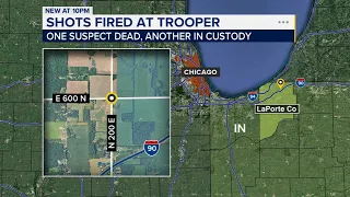 Suspect found dead, another in custody after shots fired at ISP trooper in NW Indiana