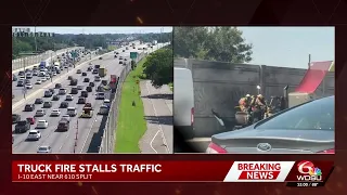 New Orleans traffic backed up after 18-wheeler fire on interstate