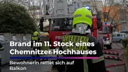 Brand im 11. Stock: Bewohnerin rettet sich auf Balkon
