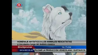 Artistic tribute to rescue and rescued animals following the double earthquake