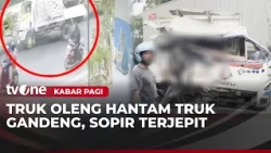 Kecelakaan Beruntun Dua Truk dan Satu Motor di Mojokerto | Kabar Pagi