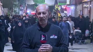 استمرار الزحف المليوني نحو مدينة سيد الشهداء طريق بابل - كربلاء - الهاشمية
