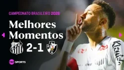 NEYMAR MARCA GOLAÇO DE COBERTURA E OUTRO DE CHAPADA NA VITÓRIA DO PEIXÃO | SANTOS 2X1 VASCO