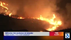 Crews continue to battle wind-driven Bryson Fire burning in Malibu