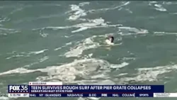 Florida teen survives rough surf after pier grate collapses