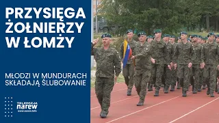 Soldiers' oath in Łomża — young recruits in uniform take their vows