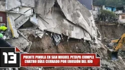Pinula Bridge in San Miguel Petapa remains closed for fourth day due to river erosion