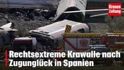 Tear gas deployed: Far-right riots following train accident in Spain | krone.tv NEWS