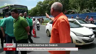 Bus driver protest. Outraged by the violence, they blocked traffic | #NovaGeral