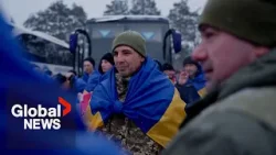 “We’re home”: Russia and Ukraine exchange 157 prisoners each in rare swap