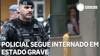 Lieutenant remains in critical condition in SP; Police continue search for men who shot at officer