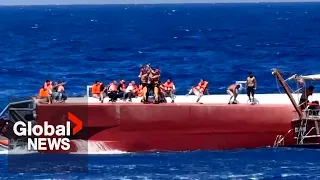 Ferry carrying around 270 people capsizes in Mediterranean Sea