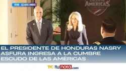 El presidente de Honduras Nasry Asfura ingresa a la Cumbre Escudo de las Américas