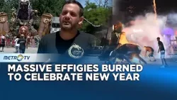 Giant Effigies Burned in La Plata New Year Tradition