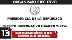 Estado de prevención rige en todo Guatemala desde este martes