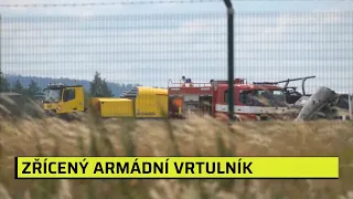 Zřícení armádního vrtulníku na Třebíčsku: Jeden voják zemřel, čtyři utrpěli zranění