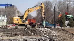 Продолжается ремонт моста на улице Фрунзе