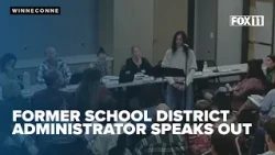 Former Winneconne School District Administrator Peggy Larson speaks at meeting