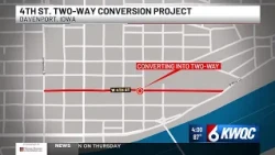 Crews prep part of 4th St. to be 2-way in Davenport