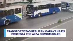 Caravana de transportistas: protesta por alza del combustible
