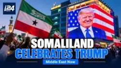 Why is Trump's face lighting up the central square in Somaliland?