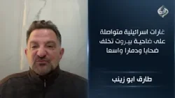 المحلل السياسي طارق ابو زينب | غارات اسرائيلية متواصلة على ضاحية بيروت تخلف ضحايا ودمارا واسعا