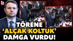 Adalet Bakanlığı'ndaki devir-teslim törenine, yeni Bakan Akın Gürlek'in 'alçak koltuğu' damga vurdu!