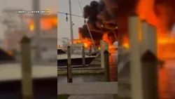 VIDEO: Multi-vessel fire sends plume of smoke into the air in Tampa