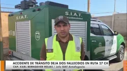 ACCIDENTE DE TRÁNSITO DEJA DOS FALLECIDOS Y 40 HERIDOS EN LA RUTA 27 CH