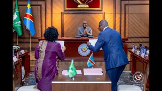 PRESIDENT FÉLIX TSHISEKEDI PRESIDES OVER THE SIGNING OF THE AGREEMENT FOR THE AUDA-NEPAD OFFICE I...
