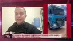 Motoristas são sequestrados durante roubo de caminhões e PM prende criminosos em Água Boa