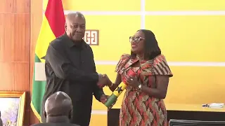 President Mahama Swears In Dr. Pamela Graham as Auditor-General.