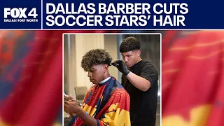 Dallas barber cuts hair for France, Spain during World Cup