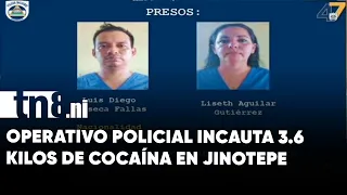 Nicaraguan and Costa Rican arrested with 3.6 kilos of cocaine in Jinotepe