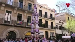 Minyons fan tres castells de 7 a Santa Madrona