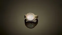 Äthiopischer Welo Opal & Zirkon Goldplattierter Silberring, 3,30ct