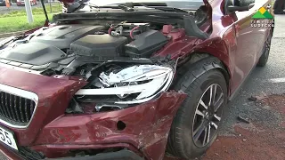 Bielawa. Volvo and BMW collision on the bypass
