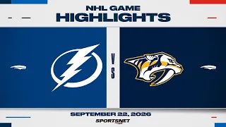 NHL Pre-Season Highlights | Lightning vs. Predators - September 22, 2026