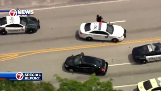 High-speed police pursuit through Hialeah caught on camera